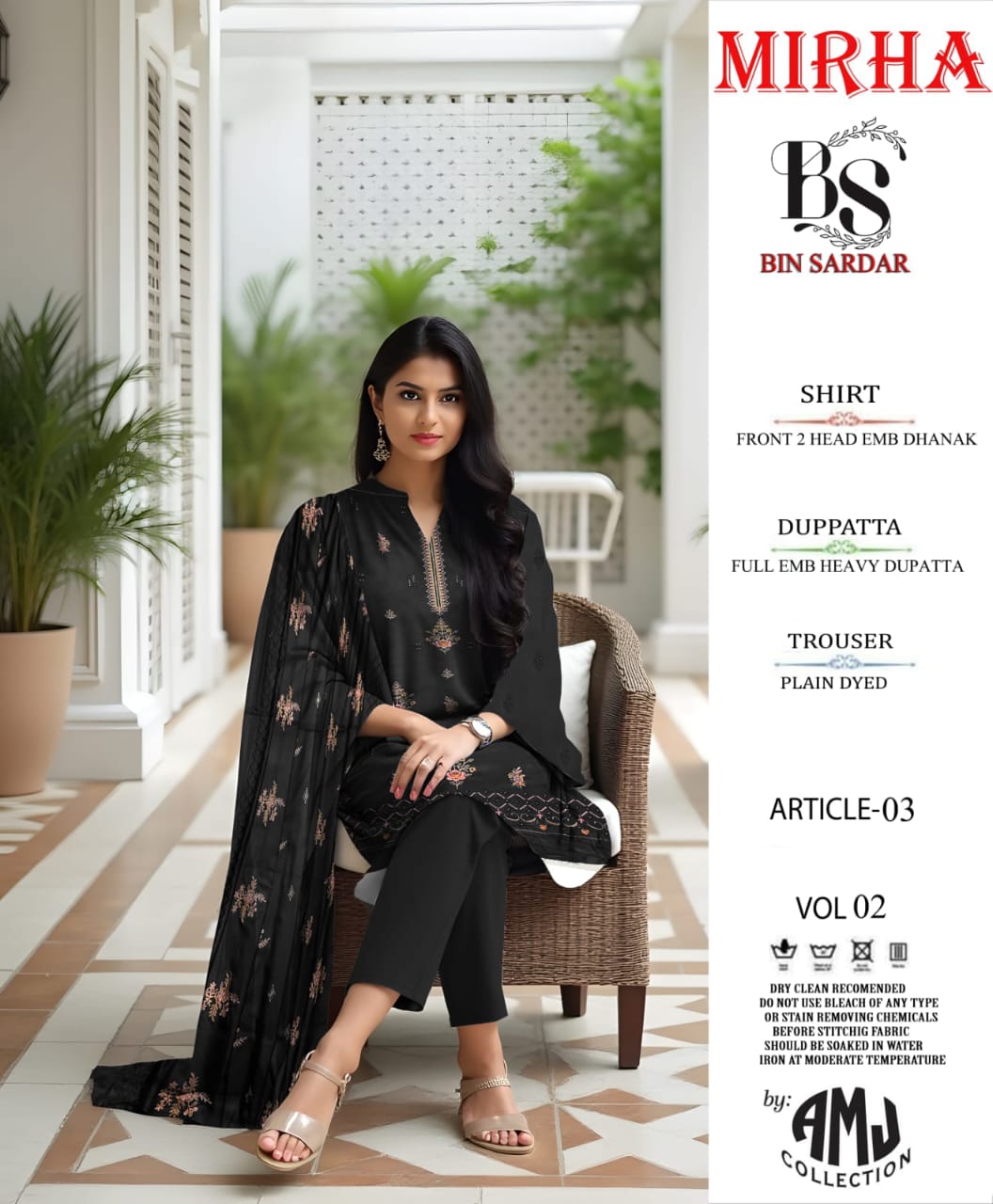 Bin Sardar 2 Head EMB Dhanak 3Piece Vol-2 (6 Suits Set)