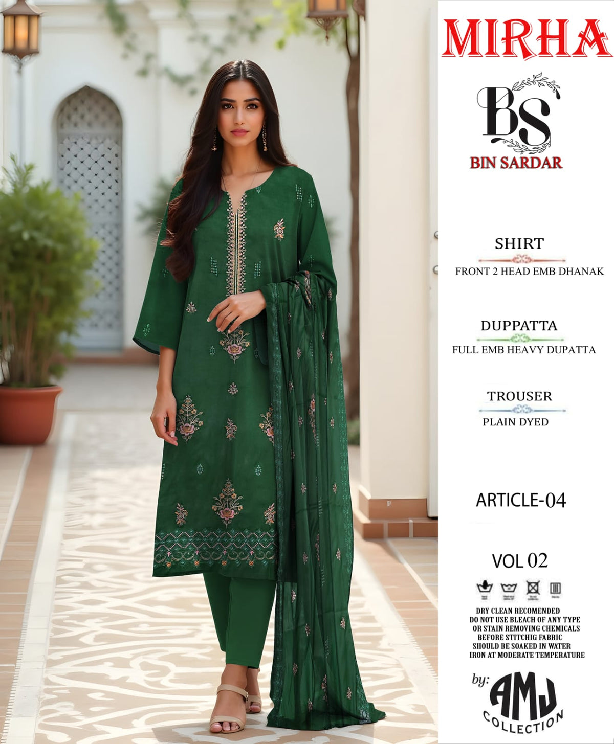 Bin Sardar 2 Head EMB Dhanak 3Piece Vol-2 (6 Suits Set)