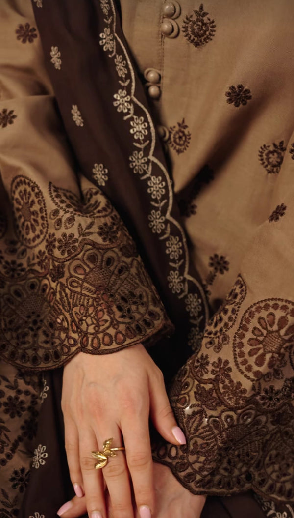 Dhanak Embroidered 3Piece D-002