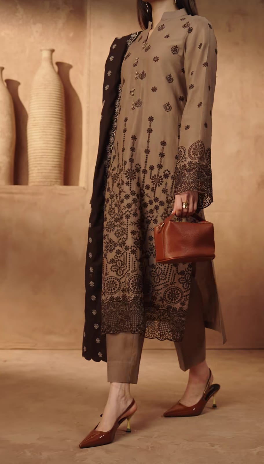 Dhanak Embroidered 3Piece D-002