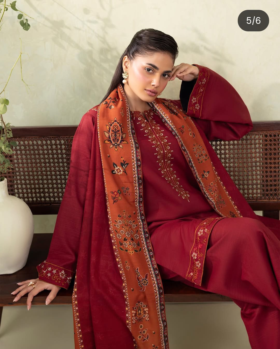 Dhanak Embroidered 3Piece D-004