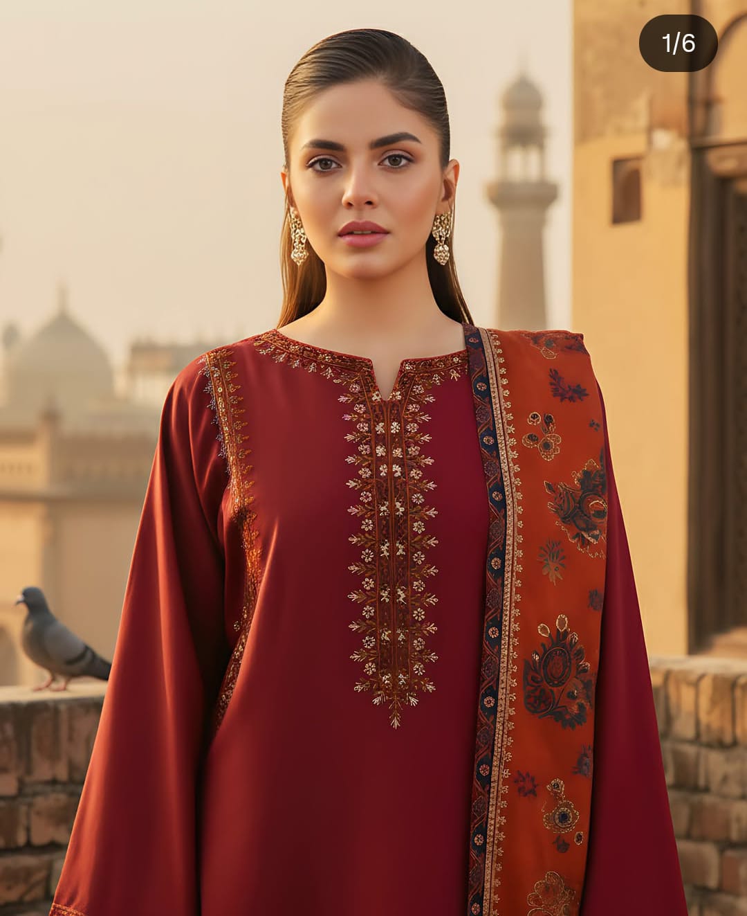 Dhanak Embroidered 3Piece D-004