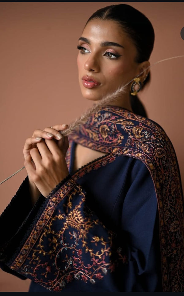 Dhanak Embroidered 3Piece D-005