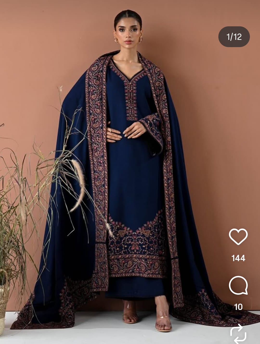 Dhanak Embroidered 3Piece D-005