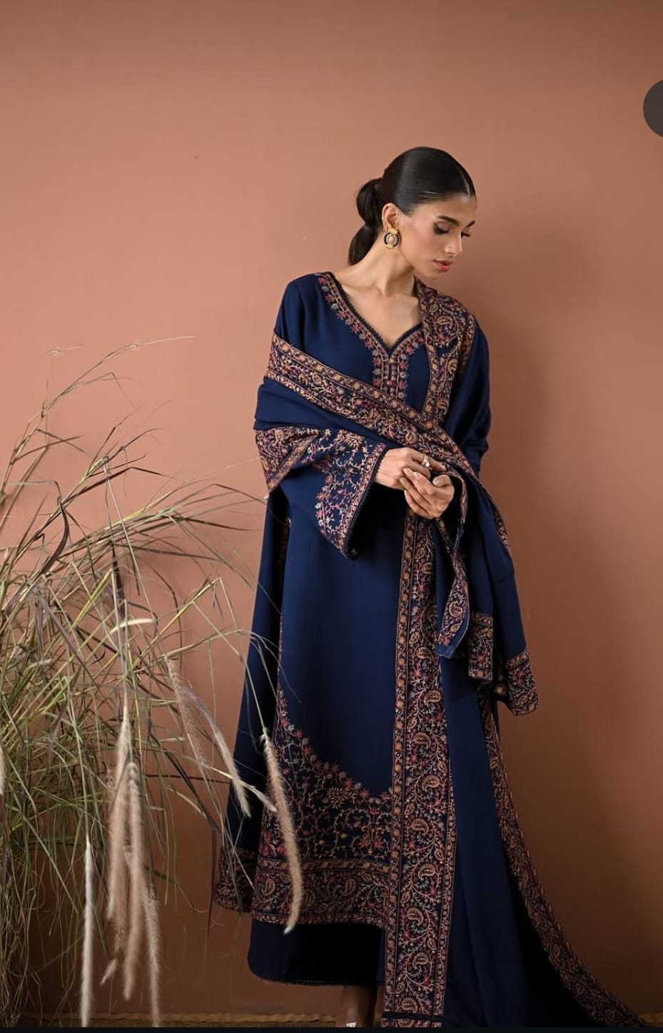 Dhanak Embroidered 3Piece D-005