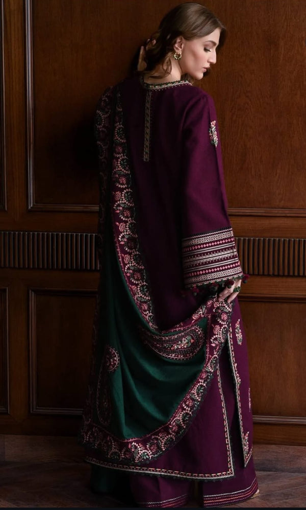 Dhanak Embroidered 3Piece D-006