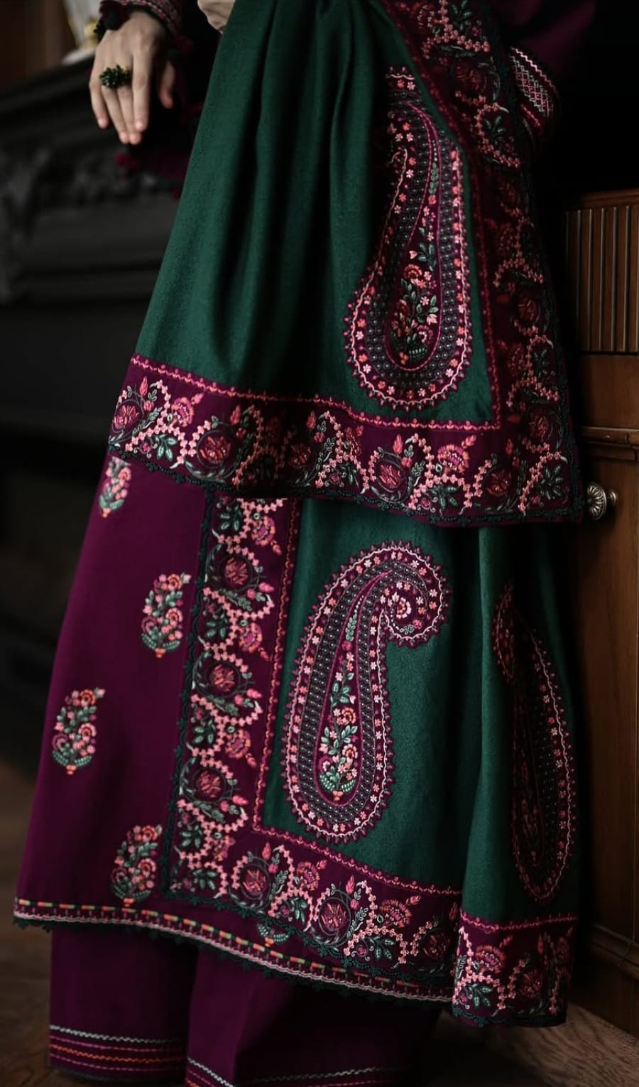 Dhanak Embroidered 3Piece D-006