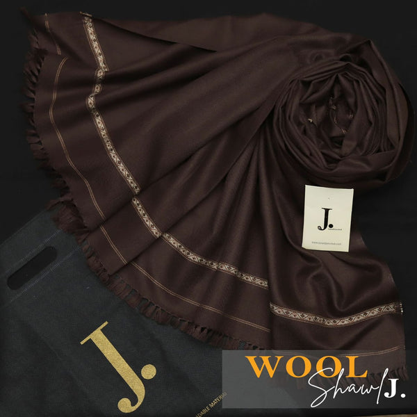 J. Men Wool Shawl Meroon