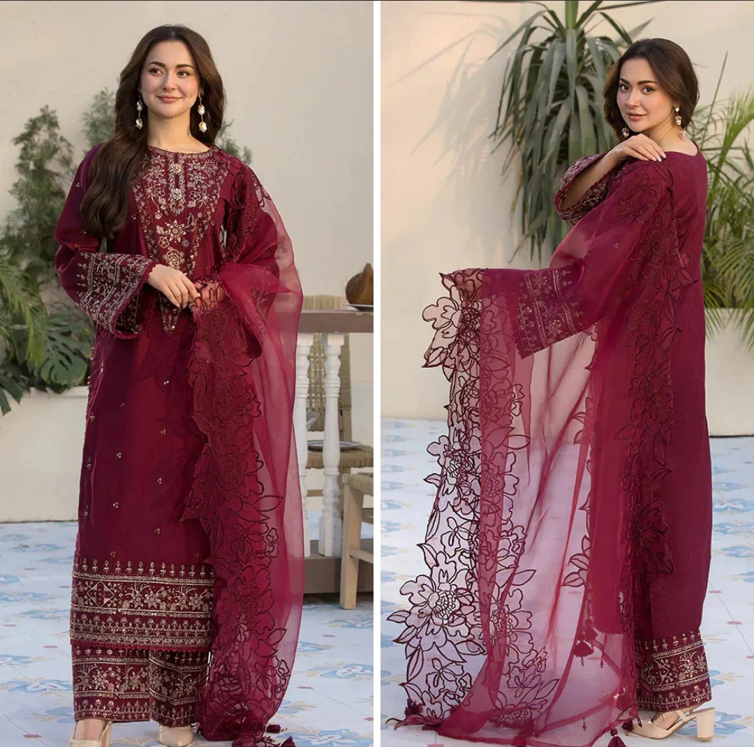 Lawn Embroidered 3Piece D-1002