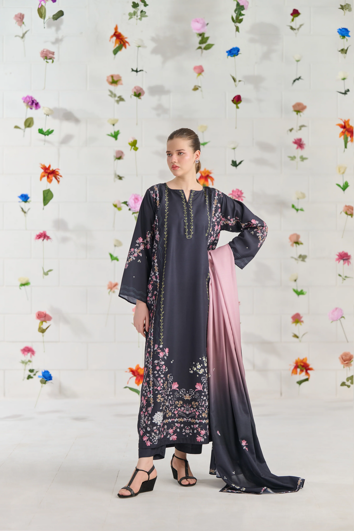 SF - 399  Orchid Premium Printed 3 Pc Stitched Suit